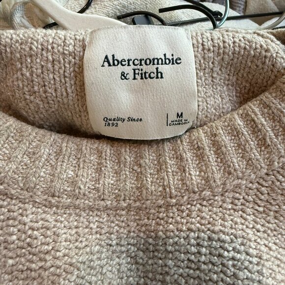 Abercrombie & Fitch Madeline Crew Sweater | Tan | Size Medium (Oversized Fit) - Picture 3 of 3